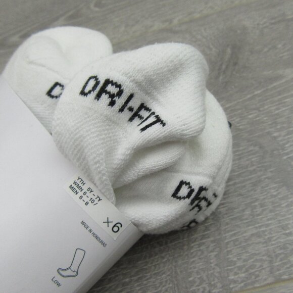 Nike Everyday Plus Cushion Low Socks White 6 Pack Women's 6-10 / Youth 5Y-7Y NEW - Picture 8 of 10